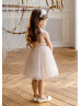 Pale Pink Pearls Beaded Flower Girl Dress